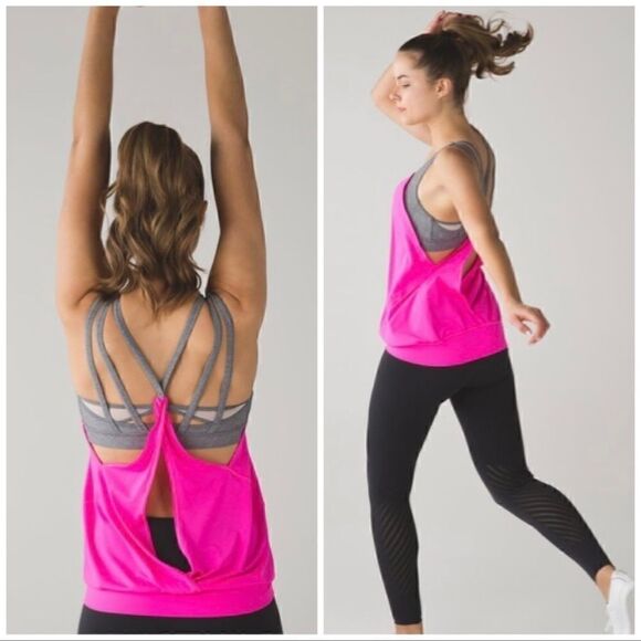 Lululemon Nouveau Limits Built in Bra Tank Raspberry Glo Light - Picture 1 of 4